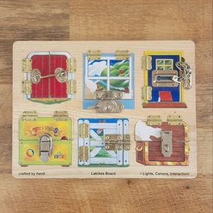 Melissa & Doug Latches Board #383 Wooden Activity Toy